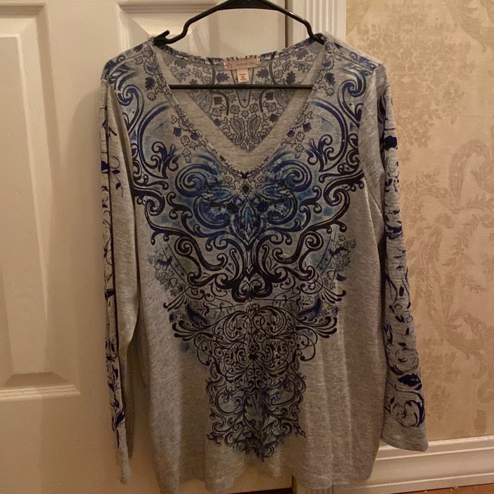 Dress Barn Women’s 2X Grey Blouse